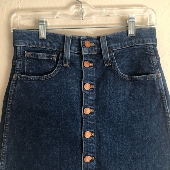 Madewell Stretch Denim Straight Mini Skirt Size 24 - Picture 4 of 11